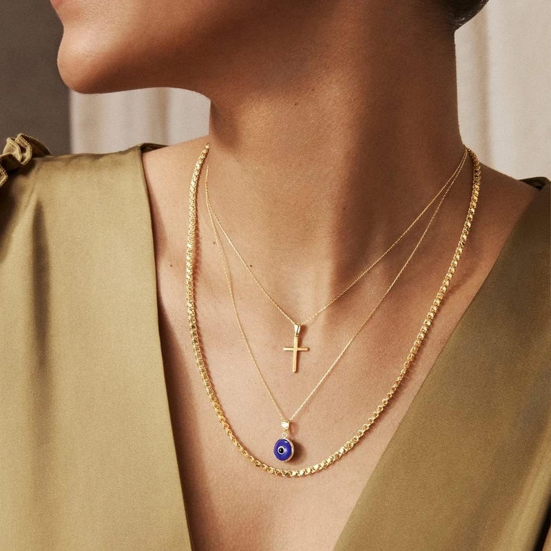 VIROMY Gold Cross Necklace for Women 14K Gold Plated Cute Sidways Cross Pendant Choker Necklaces Simple Trendy Everyday Jewelry for Women - Image 3